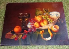 PEINTURE SUR BOIS NATURE MORTE SIGNEE  FRENCH ANTIQUE