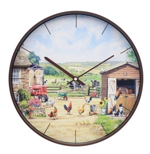 Horloge murale ronde ferme - horloge,