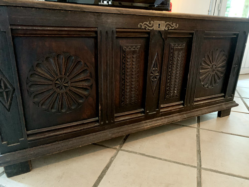 Coffre banquette ancien bois