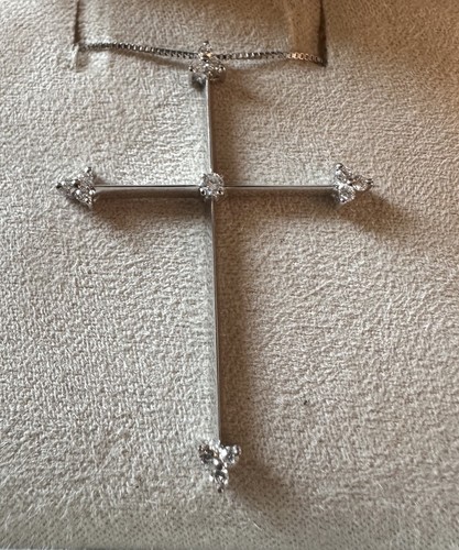Collier croix blanc - croix, or