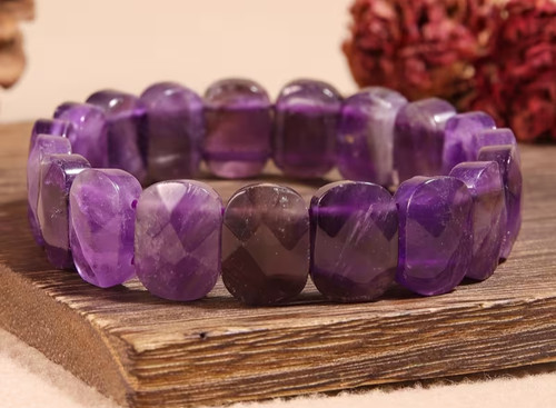 Bracelet perles améthyste - bracelet,
