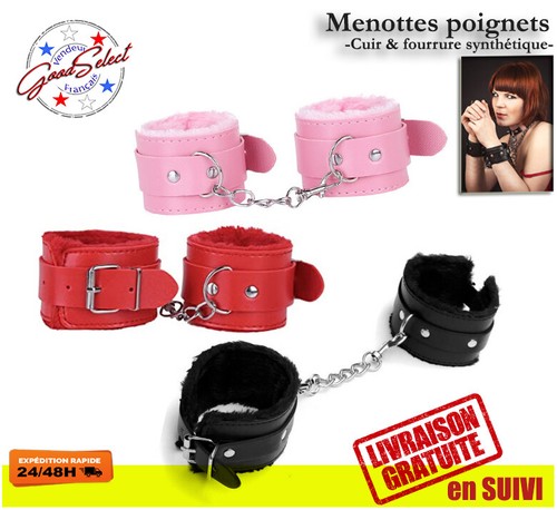 Menottes érotiques cuir - -cuir, &