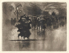 Le petit enterrement - Félix Buhot - Eau forte - XIXe