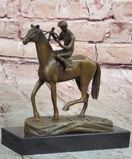 Sculpture Figurine Statue En Bronze Du Jockey Praxitèle Signée Originale