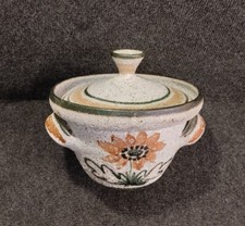 Robert Picault Vallauris Grand Pot Couvert  Décor Floral Soupière Céramique 