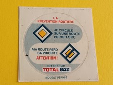 sticker vintage Vignette Prévention Routière TOTAL GAZ (7,4 x 7,4 cm) 