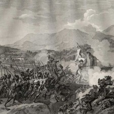 Grande gravure originale Italie Napoléon Bonaparte Bataille d'arcole 1819