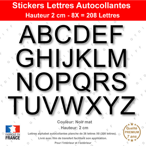Lettres adhésives cm - adhésives, 2