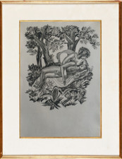 ALBERT DECARIS (1901-1988) ANCIENNE GRAVURE AU BURIN MYTHOLOGIE (14)