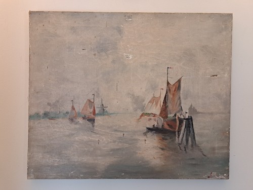 Marine normande huile - marine, sur