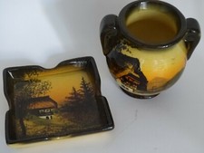 SCHRAMBERG 2 OBJETS DECORATIF FAIENCE  ALLEMAGNE