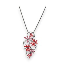 Collier Fantaisie Floral Rouge