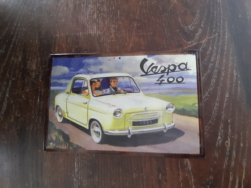 Plaque métal vespa 400 - métal,