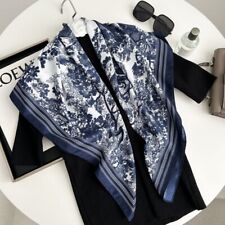 Foulard de luxe en soie noire grand châle foulard imprimé 90 x 90 cm bandana