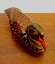 Boite Canard en Bois laqué noir et doré