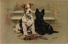 CPA AK Fox Terrier Two Fox Terriers DOGS (1388142)