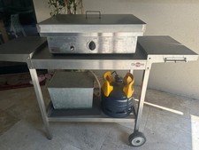 PLANCHA à Gaz Inox  avec son Chariot Inox