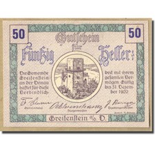 [#661633] Billet, Autriche, Greifenstein N.Ö. Commune, 50 Heller, textes 1