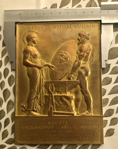 Médaille plaque bronze - plaque,