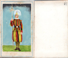 Italie, Italia, Homme en costume de garde suisse, circa 1870 CDV vintage albumen