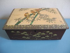 ancien coffret boîte fer made in Holland style asiatique déco vintage iron box