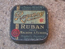 boite ancienne en métal REGENCY vide, ruban pour machine à écrire
