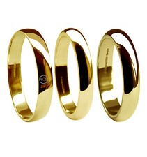 3mm 18ct Solide or Jaune Forme