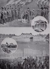 1910 Imprimer Le Roi Edward VII 1864 Visite Royale En Suède Ulriksdal Gripsholm