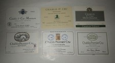 lot 6 etiquettes différentes neuves intactes chablis 1er cru montmain montmains