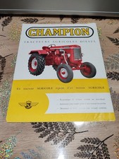 Rare brochure  PROSPECTUS GAMME De TRACTEUR Champion Diesel Années 50 Original 