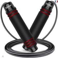 Blukar Corde à Sauter, Speed Jump Rope Réglable pour Enfant & Adulte, R