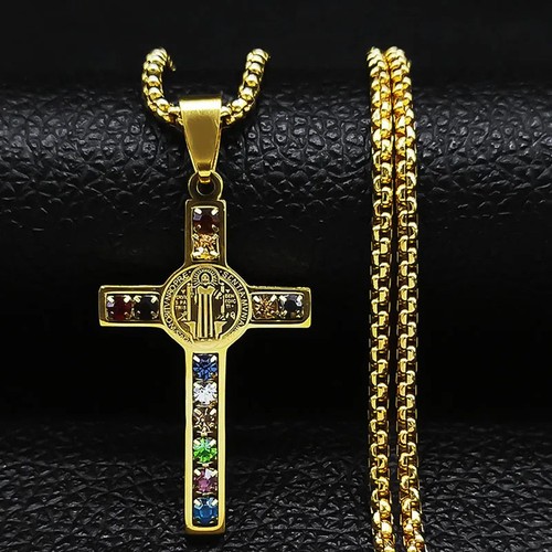 Collier croix saint benoît - collier,