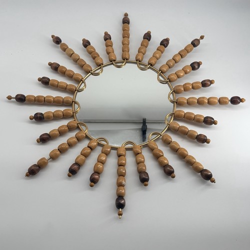 Miroir soleil vintage perles