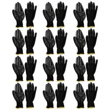 PU Nylon Constructeurs Sécurité Travail Gants Construction À Protection 12Pairs