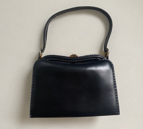 Sac ancien cuir noir - sac,