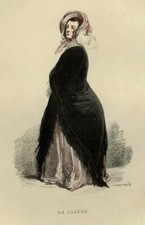 1842 LA CALEGE PROSTITUÉE LUXE Les Français gravure estampe aquarellée époque