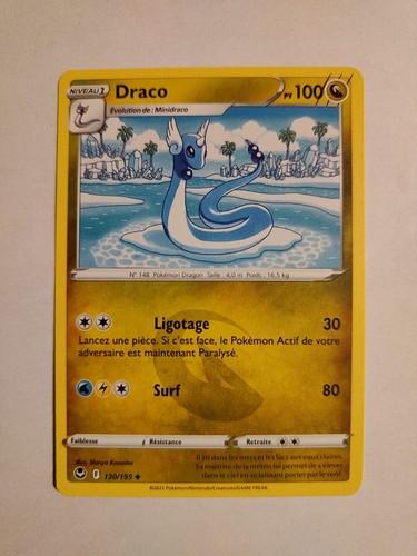 Carte pokemon draco 130 195 - carte,