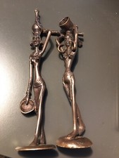 Rare Statuette Ethnique Afrique , Art Déco , Bronze Noirci , Vers 1930  Lot De 2