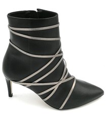 Miss Unique 1869-C Bottine Cuir Acier Noir Fermeture Éclair Talon 7cm 2/3