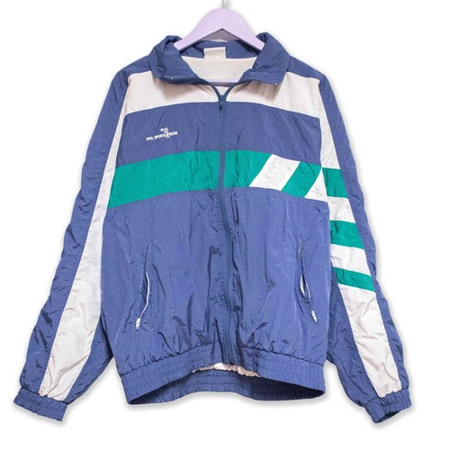 Anorak vintage bleu blanc - vintage,