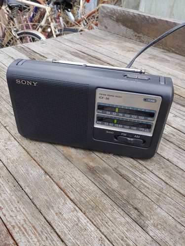 Sony icf38 portable fm - , am/fm