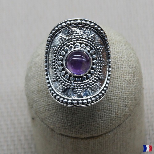 Bague améthyste argent - bague,
