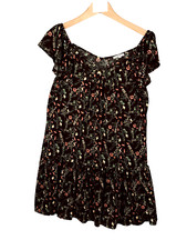 LH halle Top haut tunique Noir femme taille L multicouleurs avec motifs léger