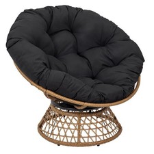 Fauteuil Design "Cancun" 96cm Noir & Naturel
