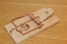 GRAND GROS MODELE Tapette pince à souris PIEGE à RAT bio technic BOIS et CUIVRE