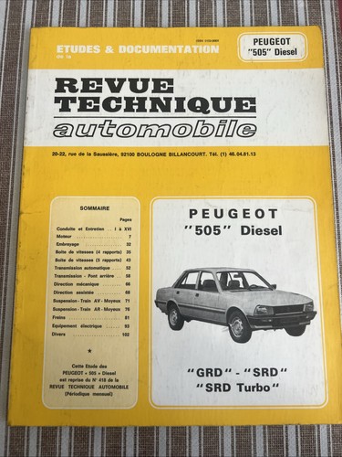 Revue technique peugeot 505 - technique,