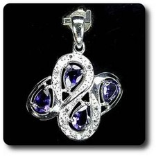 PENDENTIF IOLITE & TOPAZE
