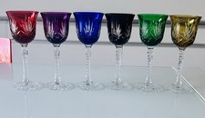 6 verres  Sur Pied Roemer en cristal taillé – soufflés bouche