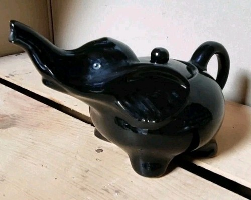 Théière éléphant noir - théière,