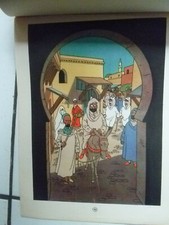 HERGE / TINTIN / ESSAI D IMPRIMERIE  SERIE DE 7 FEUILLES LE CRABE  ANNEES  40 50